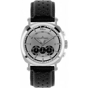 Horlogeband Jacques Lemans 1-1415-ZW Leder Zwart 26mm