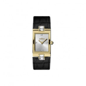 Horlogeband Jacques Lemans 1-1423 Leder Zwart 6mm
