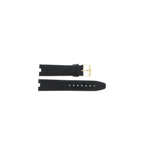 Horlogeband Jacques Lemans 1-1423 Leder Zwart 6mm