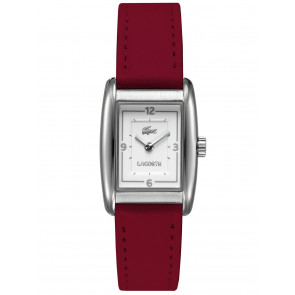 Lacoste horlogeband 2000639 / LC-49-3-14-2242 Leder Rood 16mm + rood stiksel