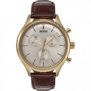 Horlogeband Hugo Boss HB1513545 / HB-317-1-34-3037 Leder Bruin 20mm