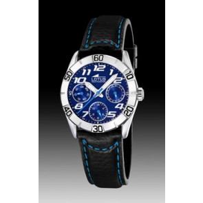 Horlogeband Lotus 15651-B Leder Zwart 18mm