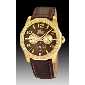 Horlogeband Lotus 15761/3 Croco leder Bruin