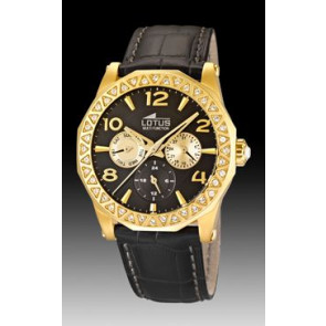 Horlogeband Lotus 15761/4 Croco leder Zwart