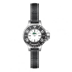 Lacoste horlogeband 2000555 / LC-39-3-14-0186 Leder Zwart 8mm