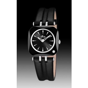Horlogeband Lotus 15853/6 Leder Zwart