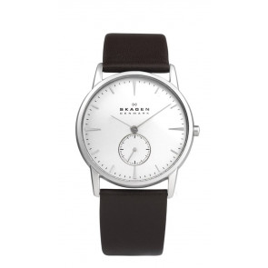 Horlogeband Skagen 958XLSL Leder Donkerbruin 22mm