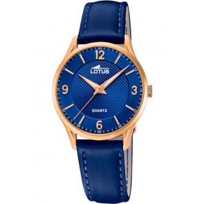 Horlogeband Lotus 18407-B Leder Blauw 15mm