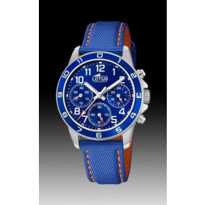 Horlogeband Lotus 18581-2 Leder Blauw 18mm