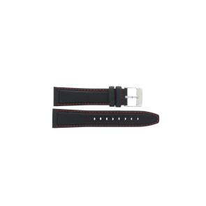 Horlogeband Lotus 18587-1 / 18587-4 Leder Zwart 22mm