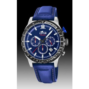Horlogeband Lotus 18587-2 Leder Blauw 22mm