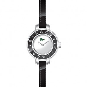 Lacoste horlogeband LC-15-3-14-0084 / 2000391 Leder Zwart 6mm + zwart stiksel