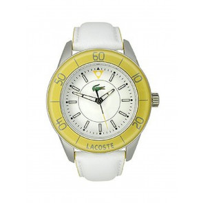 Lacoste horlogeband 2000563 / LC-42-3-29-2206 Leder Wit 20mm + wit stiksel