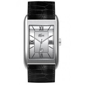 Lacoste horlogeband 2010356 / LC-13-1-14-0044 Leder Zwart 23mm + zwart stiksel