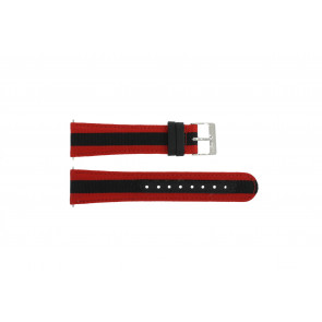 Lacoste horlogeband 2010502 / LC-11-1-14-0177 Leder Multicolor 20mm + rood stiksel