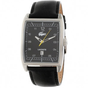 Lacoste horlogeband 2010560 / 2010559 / LC-50-1-14-2254 Leder Zwart 22mm + zwart stiksel