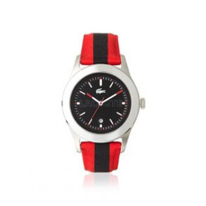 Lacoste horlogeband 2010614 / LC-11-1-14-0177 Leder Rood 22mm + rood stiksel