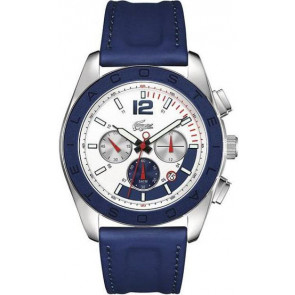 Lacoste horlogeband 2010666 / LC-53-1-29-2387 Leder Blauw 24mm + blauw stiksel