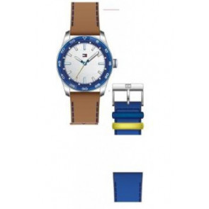Horlogeband Tommy Hilfiger 679301569 / 1790928 / 1569 / 210-1-27-1410 Leder Blauw 22mm