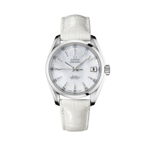 Horlogeband Omega 23113392155001 Krokodillenleer Wit 19mm
