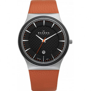 Horlogeband Skagen 234XXLTLO Leder Oranje 26mm