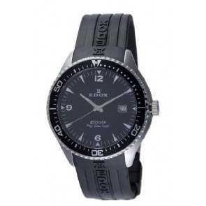 Horlogeband Edox 267961 / 70158 Rubber Zwart 22mm