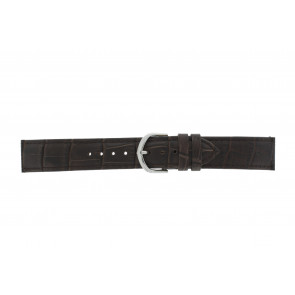 Olympic horlogeband 26HSL057 Leder Donkerbruin 20mm + standaard stiksel