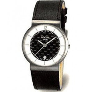 Horlogeband Boccia 3514-09 Leder Zwart 22mm