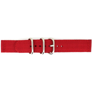 Horlogeband 408.06.18 Textiel Rood 18mm + rood stiksel