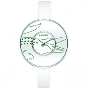 Lacoste horlogeband 2000544 / 2000543 Leder Wit 10mm