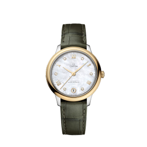 Horlogeband Omega 032Z016884 / 43423342055002 / 43423342060001 / De Ville Krokodillenleer Groen 16mm