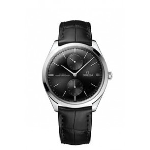 Horlogeband Omega 43513402201001 Krokodillenleer Zwart 20mm