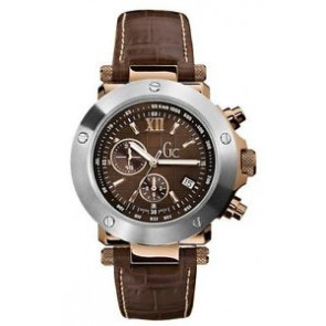 Horlogeband Guess 45003G1 / GC45003G1 / X72001G1 Croco leder Donkerbruin 13mm