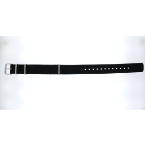 Horlogeband Seiko 4R35-05A0 / SRPG09J1 / L0LL011J0 Nylon/perlon Zwart 20mm