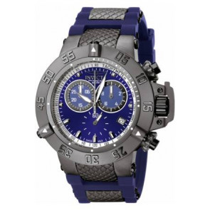 Horlogeband Invicta 5509.01 Staal/Silicoon Blauw