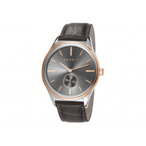 Horlogeband Esprit ES108011002 Croco leder Antracietgrijs 22mm