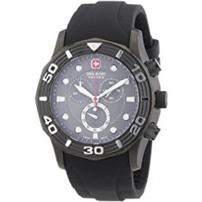 Horlogeband Swiss Military Hanowa 6-4196 Rubber Zwart 24mm