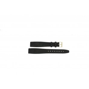 Klep horlogeband zwart leer 18mm 