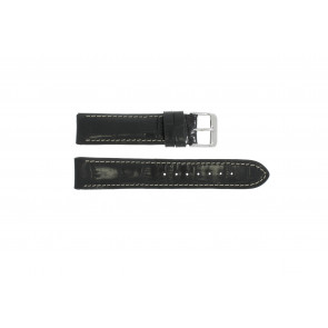 Echt Leder Uhrenarmband kroko schwarz WP-61324.18mm
