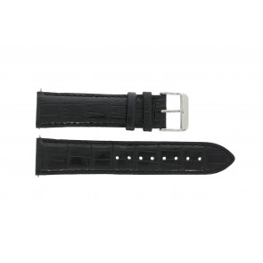 Tommy Hilfiger horlogeband TH679300844 / TH-18-1-14-0633 Croco leder Zwart 22mm + zwart stiksel