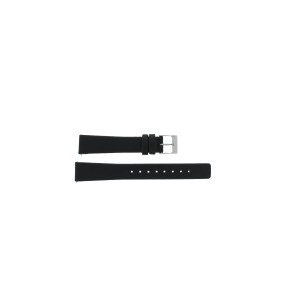 Horlogeband Skagen 691SSLS / 691SSLB Leder Zwart 17mm
