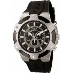 Horlogeband Invicta 7342.01 Leder/Kunststof Zwart