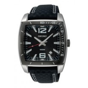 Horlogeband Seiko 7N42-0EA0 / SGEE23JC Leder Zwart 24mm