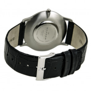 Skagen horlogeband 858XLSLC Leder Zwart