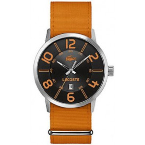 Lacoste horlogeband 2010511 / LC-44-1-14-2213 Nylon / perlon Oranje 24mm + oranje stiksel