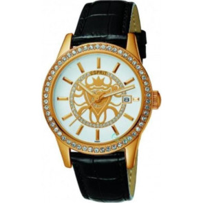 Horlogeband Esprit ES101802005 Croco leder Zwart 18mm