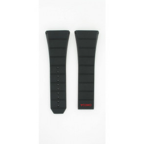 Horlogeband Omega 98000285 Rubber Zwart 30mm