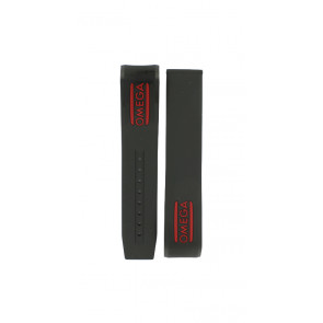 Horlogeband Omega 21232445001001 Rubber Zwart 21mm