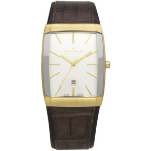 Horlogeband Skagen 984LGLD Leder Bruin 28mm