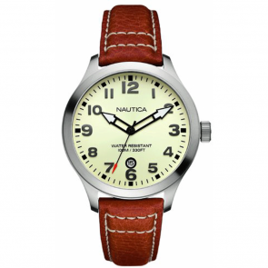 Horlogeband Nautica A09560G / N17616G Leder Cognac 20mm